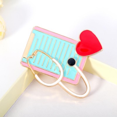 Gifts Enamel Lapel Pin Doctor Badge Ecg Stethoscope Ambulance Angel Wings Nurse Hat Cross Shape Enamel Brooches Pin Medical